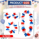 144 Pieces Patriotic Flower Leis 4th Of July Decorations  Including 36 Blue Whit