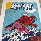 Vtg Kool-aid Sharkleberry Fin Wackikee Beach Towel Pink Shark Retro Novelty