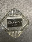 Vintage Carling Black Label Beer Clear Glass Ashtray 