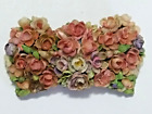 Estate Find  Vintage Small Shell Roses Brooch With Pot Metal Base  Earrings 