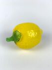 Vtg Hand Blown Glass Lemon Fruit Basket Vegetable Yellow Art Murano Style