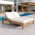 Outdoor Double Lounge Chair With 5-position Adjustable Backrest Patio Chaise