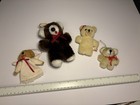 4 Vtg  Plush Animal Christmas Ornaments 3 Teddy Bears   1 Avon Puppy Angel 1987