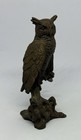 Vtg 1980s Avon Bronze Owl Figurine Tom O brien Great Horned Owl Sculpture