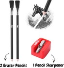Eraser Pencil With Brush  3 Pcs  2 Eraser Pencils  1 Sharpener