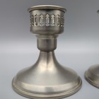 Vintage Pair Of Empire Weighted Silver Pewter 890 Candlestick Candle Holders
