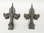 Cast Iron Fence Post Finial Ornament Pair 4 75  Tall X 3  Wide 5 8  Opening