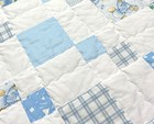Baby Quilt Handmade Blue Patchwork Crib Blanket 40  X 40  New