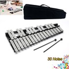 Foldable 30 Notes Glockenspiel Percussion Bell Kit With 2 Mallets  Shoulder S   