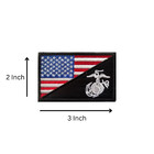 United States Marine Corps American Flag Military Hook And Loop Patch 3x2 Inch