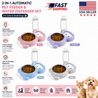 Automatic Pet Feeder Water Dispenser Dog Cat Food Bowl Set Bpa Free