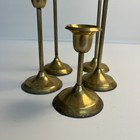 Vintage Brass Candlesticks Set Of 5 Mixed Height Graduated