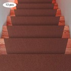 Set Of 13 Stair Treads Indoor Non Slip Skid Mat Pads Carpet Rug Brown 21 7 9 5 