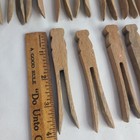 Lot Of 25 Vintage Antique Roundhead   Flat Top Wooden Clothespins Weathered 