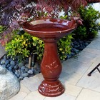  reduced  Bird Bath  birds   antique Red 