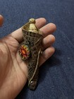 Handmade  Arrowhead Knife With Burned Wood Handle