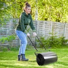 20  Lawn Roller Garden Sod Seed Soil Leveler Water Sand Filled Drum - Black