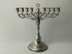 Israel Made 1940s 50s Hanukkah Menorah Judaica Silver 835 Rare Old Vintage