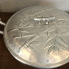 Vintage Everlast Forged Hammered Aluminum Bamboo Pot Casserole Dish Lid Handles 