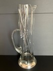 Vintage Tall Martini  Cocktail Pitcher With Silver Plate Base And 2 Stirrers