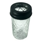 Vintage Depression Glass Flower Vase With Metal Wire Frog Lid