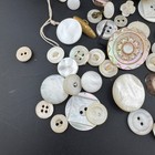Lot Of 63 Vintage Antique White Mother Of Pearl Buttons - Carved Buttons
