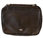 New Xl 12    X 9    Brown Unisex Faux Leather Bible Cover Jesus Fish Emblem Zippered