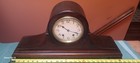 Beautiful Very Very Large New Haven Mahogany  Tambour Clock-  Runs W  Nice Bong