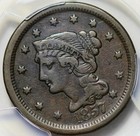 1857 Braided Hair Large Cent  Large Date  n-1   Pgcs Vf-detail