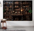 Medieval Bookshelf Backdrop Library Photography Background Studio Prop