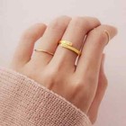 Custom Double Name Ring Engraved Jewelry Women Stainless Steel Metal Adjustable