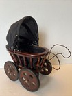 Vtg Miniature Baby Carriage Antique Victorian Wicker Doll Stroller Buggy 10   tall