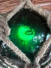 New Green Glass Float W real Pufferfish Green Led Bulb Tiki Bar Decor