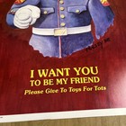 Vintage 1989 Cabbage Patch Kid Toys For Tots Advertisement Poster 24x18    Signed