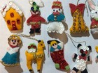 Handmade Felt Christmas Ornament Sequined Holiday Tree Decorations - Lot