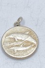 999 Fine Silver Dolphin   Yin Yang Ba Gua Medallion Pendant Charm 15 8g 1 25 