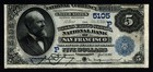 1882  5 San Francisco Dated Back Large Size National Bank Note  Charter  5105 