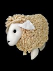 Curly Hair Lamb Standing Sheep Plush Figurine Farmhouse Decor H9    X 12    X 5   