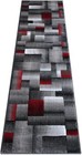 Modern Contemporary Runner Area Rug  Red Grey Black 2 Feet X 7 Feet