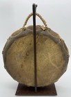Vintage Native American Rawhide wood Pow Wow Drum Painted Kokopelli W stand