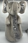 Baby Gund Bubbles Elephant Huggybuddy Lovey Security Blanket 17    Gray Satin Nwot