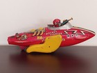 Vintage 1930 s Marx Flash Gordon Sparkling Rocket Fighter Ship Wind-up Tin Toy