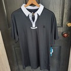 New Romfh Chill Factor Mens Xl Quarter Snap Show Polo Riding Shirt Black White