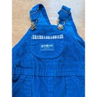 Vintage Oshkosh Bgosh Blue Corduroy Overalls Plaid Patch Usa Made Kids 12m