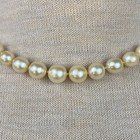 Vintage Graduated Cultured Pearl Beaded Necklace 14k White Gold Clasp 4-7mm