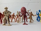 Lot Of 23 Vintage 1960s Louis Marx Cowboys And Indians 4  Figures Awesome 