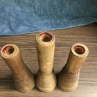 Set Of Three  3  Antique Wooden Spools Textile Bobbins Various Sizes