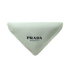 Prada Beauty Portable Triangle Mirror Green Mint Canvas Pouch Mini Mirror