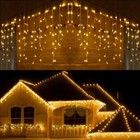 96led 13ft Icicle Fairy Curtain String Lights Christmas Wedding Party Decor Us