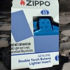 Zippo Genuine Double Torch Butane Lighter Insert Blue High Polished Aluminum